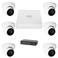 Комплект GreenVision GV-IP-K-W76/06 5MP Комплект відеоспостереження на 6 камер IP камера Набір камер Відеокамери