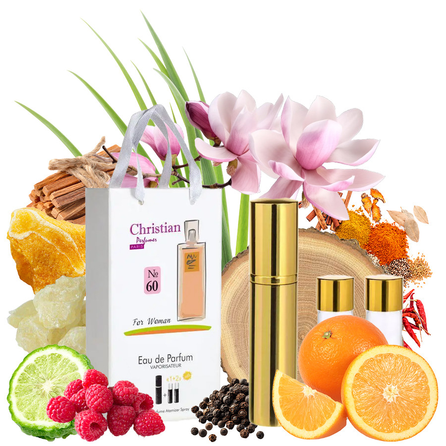 Подарунковий набір парфумерії K-155 № 60 Christian for women 3*12 ml, фото 1