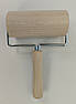 Дерев’яний валик для розкочування тіста 19 см — компактний кухонний ролик із бука з металевими кріпленнями, фото 2