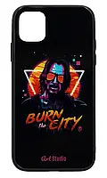 Чохол-накладка Glass Print Burn City для iPhone 11 Pro Max Black