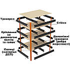 Металевий стелаж 2000х900x400 мм Heavy, посилений складський стелаж, стелаж з підсиленими полицями з ДСП, фото 6