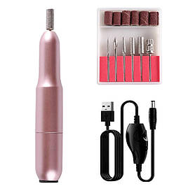 Портативний фрезер-ручка 102 для апаратного манікюру на USB (працює від повер банку) - 20 000 об./хв., 20 Вт. Золото