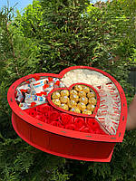 Вкусный подарочный набор со сладостями для девушки, набор в форме сердца для жены, мамы, ребенка NDB-48
