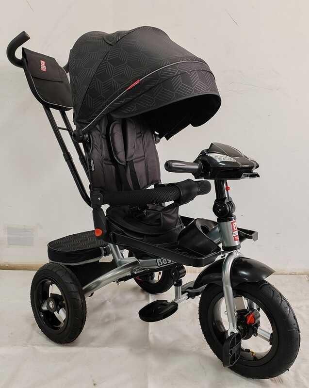 Велосипед триколісний із поворотним сидінням Best Trike 6088 F — 603-40 Сірий, надувні колеса, з ручкою