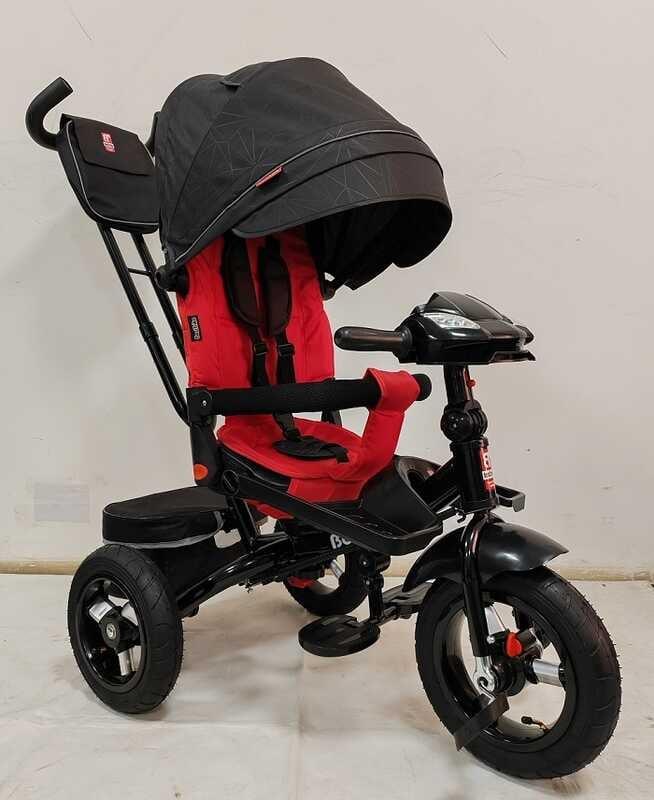 Триколісний велосипед-коляска з поворотним сидінням Best Trike 6088 F-807-59 Чорний, надувні колеса