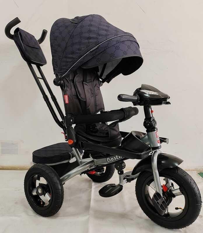 Триколісний велосипед із поворотним сидінням Best Trike 6088 F-958-70 Сірий, надувні колеса, з ручкою