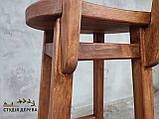 Дерев'яний стілець табурет Дублін високий зі спинкою для барів кафе балконів власне виробництво 75 см, фото 5
