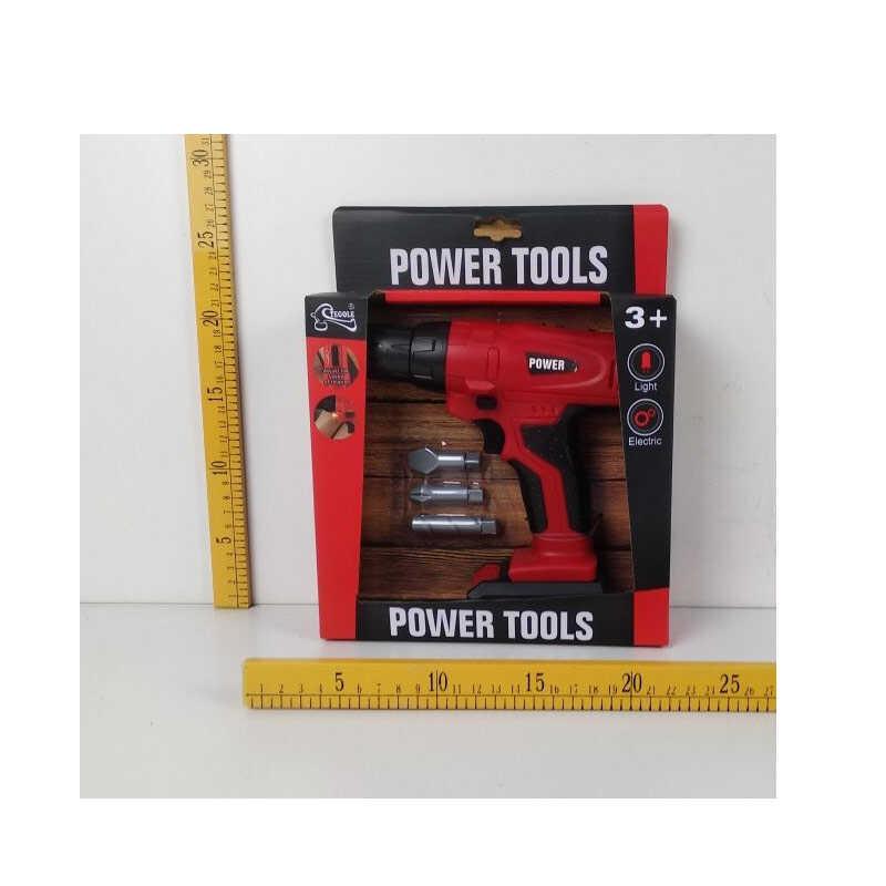 Шурупокрут дитячий іграшковий T 1804, на батарейках, звук, підсвіткою, 3 насадки, фото 1