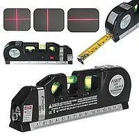 Компактный качественный лазерный уровень c рулеткой и линейкой Level Meter