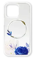 Чохол-накладка MagSafe Spring Vibe для iPhone 13 Pro Max Transparent/Blue