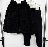Теплий костюм для дівчинки тринитка на флісі + тедді