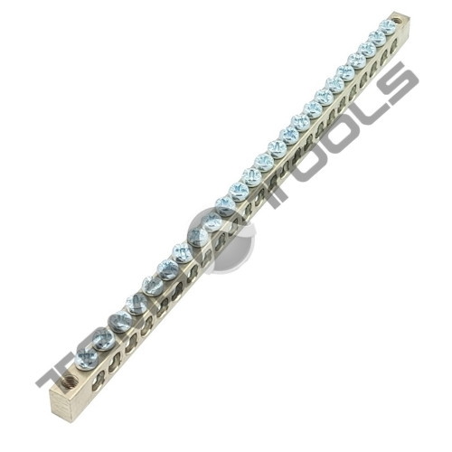 Шина нульова 24/2 6х9. Колодка нульова PE/N на DIN-рейку (брусок шини)