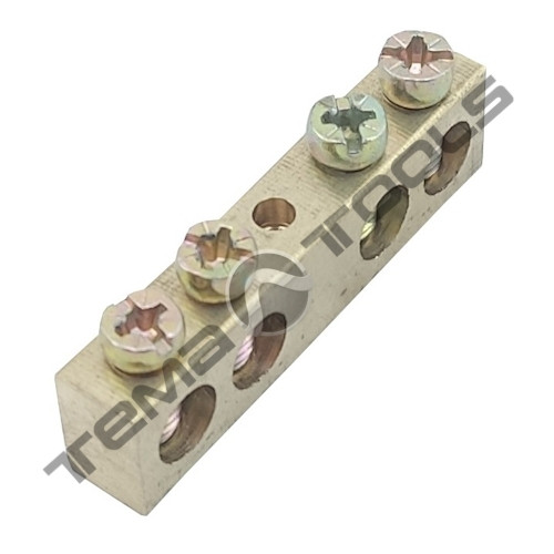 Шина нульова 4/1 8х12. Нульова планка PE/N на DIN-рейку (брусок шини)