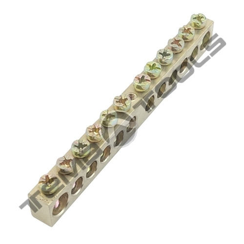 Шина нульова 12/1 8х12. Колодка нульова PE/N на DIN-рейку (брусок шини)