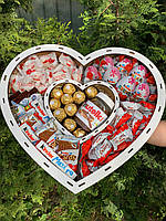Вкусный подарочный набор со сладостями для девушки, набор в форме сердца для жены, мамы, ребенка NDB-50