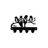 Ключниця настінна металічна 20*13см LOVE на 4 гачки, фото 6