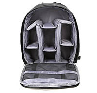 Рюкзак для фотоапарата сумка для фотографа чорний, всередині сірий