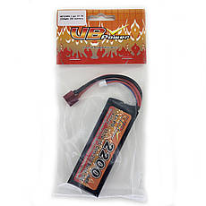 Акумулятор Li-Ion 11.1V 2200mAh - stick 25-50C моноблок Т-конектор (VBPower) (для страйкболу), фото 4