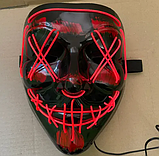 Світлодіодна маска LED маска, що світиться, для Хеллоуїна Червоний, фото 2