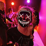 Світлодіодна маска LED маска, що світиться, для Хеллоуїна Червоний, фото 3