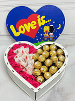 Подарунок дівчині/дружині на день закоханих/14 лютого, Солодкий набір з цукерками на Валентина, Подарунковий бокс коханій