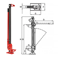 Домкрат рейковий Hi Jack