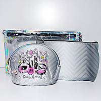 Косметички набір 3в1 силікон та шкірзам