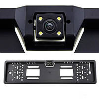 Камера заднего вида номерной рамке для авто с 16 LED подсветкой Black
