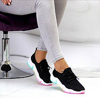 Жіночі чорні кросівки сітка спортивні текстильні літні легкі в сітку 36 37 38 39 40 41