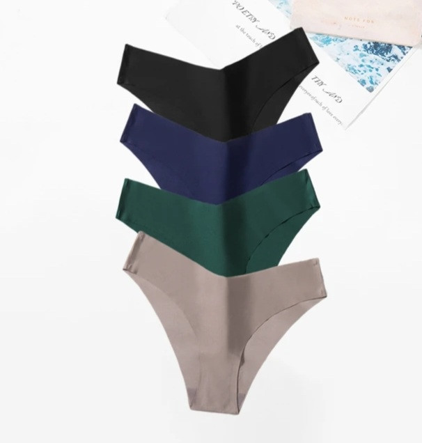 Трусики безшовні жіночі М 46 чорний синій зелений хакі, фото 1