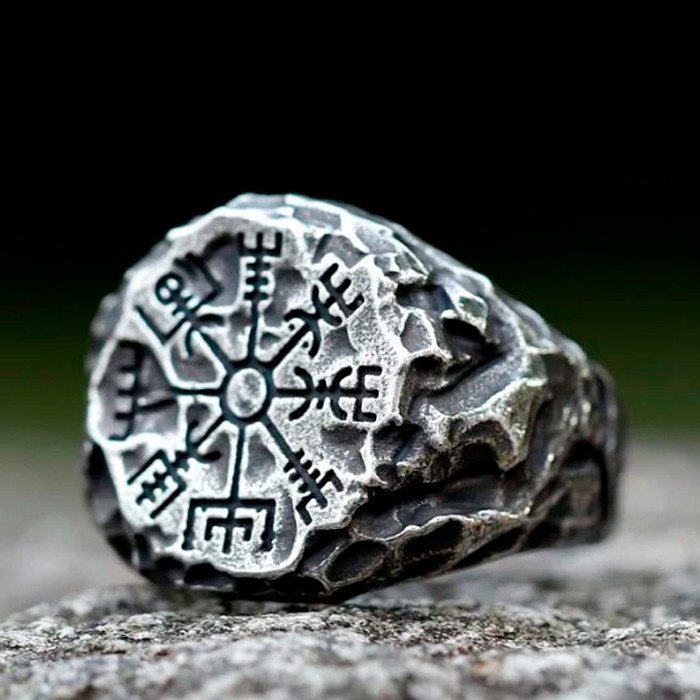 Кільце сталеве чоловіче RUNIC AGE 19 печатка перстень із медичної нержавіючої сталі 316L з Рунами