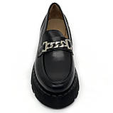 Жіночі шкіряні лофери чорного кольору La Pinta 0010-40791D 24-black розмір 36, фото 3