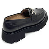 Жіночі шкіряні лофери чорного кольору La Pinta 0010-40791D 24-black розмір 36, фото 7