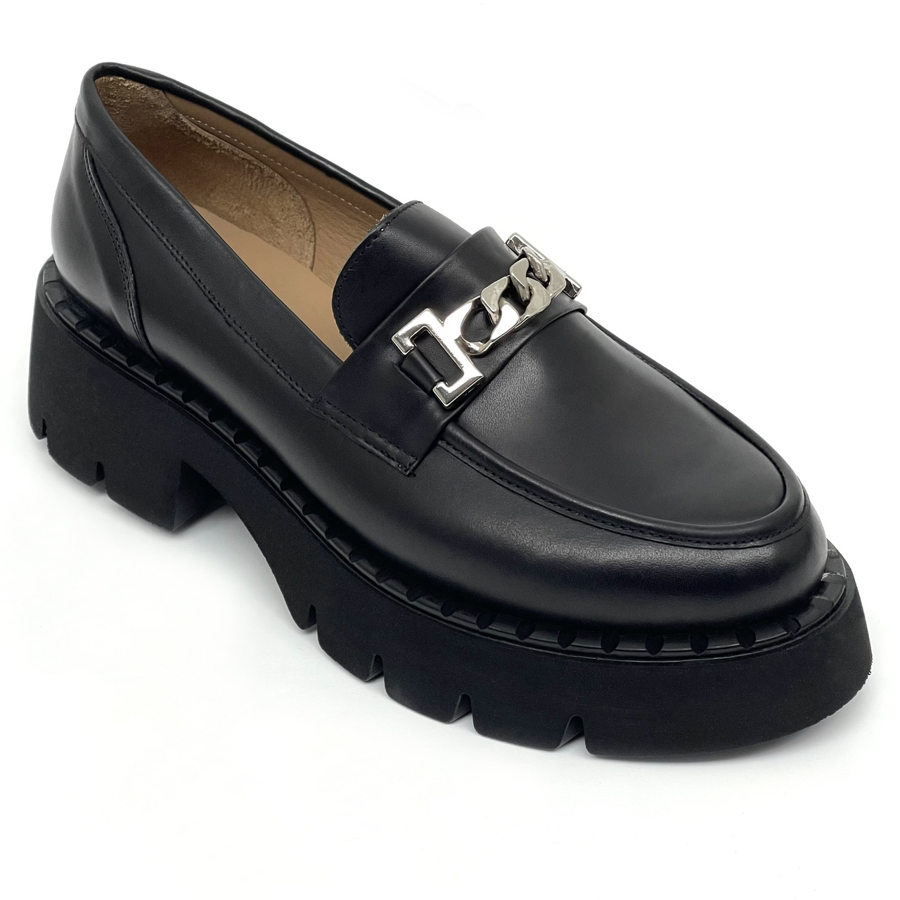Жіночі шкіряні лофери чорного кольору La Pinta 0010-40791D 24-black розмір 36