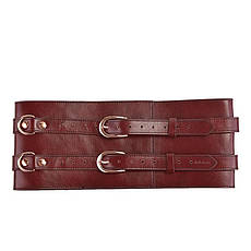 Шкіряний пояс для бондажу Liebe Seele Wine Red Waist Cuff S Size, фото 5