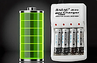 Зарядка для батареек 4 шт 2AA + Зарядное 212 Комплект аккумуляторных пальчиковых батареек