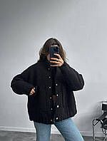 Бомбер женский кашемир базовый спортивный молодёжный куртка черный, молочный