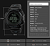 Чоловічий годинник з компасом водонепроникний з підсвічуванням Skmei електронний чорний годинник з будильником Компас, фото 9