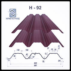 Профнастил Н-92 Укрметалтрейд 0,7 мм RAL
