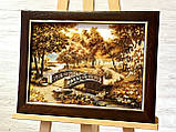 Картина пейзаж з бурштину "В парку " 30*40 см, картина подарунок, фото 2