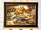 Картина пейзаж з бурштину "В парку " 30*40 см, картина подарунок, фото 4