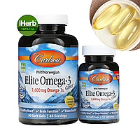 Carlson, Wild Caught, Elite Omega-3 Gems, омега-3 з дикої риби, смак лимону, 800 мг, 90+ 30 капсул