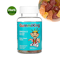 GummiKing, Омега-3 ДГК та ЕПК для дітей, зі смаком полуниці, апельсину та лимону, 60 желейок