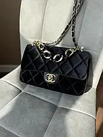 Жіноча сумочка чорна Chanel Black Textile