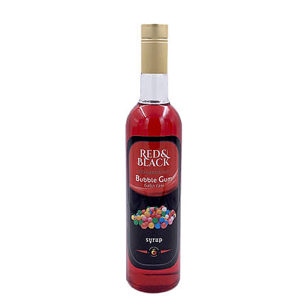 Сироп для коктейлів, кави та десертів цукровий ТМ «Red & Black» Bubble Gum 900 г / Сиропи для напоїв Бабл Гам, фото 1