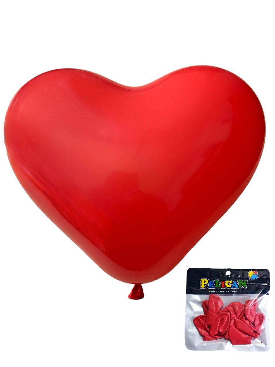 Кульки 10' (26см) Червоне Серце, 5шт/уп 1005-500