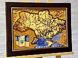 Картина з бурштину "Мапа України" 30*40 см, карта Україні з бурштину, фото 3