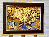 Картина з бурштину "Мапа України" 30*40 см, карта Україні з бурштину, фото 4