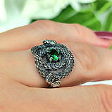 Змії ювелірне срібне кільце, фото 8