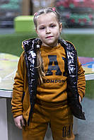 Дитячий Костюм трійка Gap з двосторонньою жилеткою (дівчинка+хлопчик)